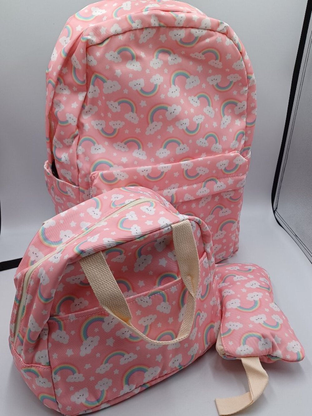 Laptop Backpack Set with Lunch Box and Pencil Case, Water Resistant Polyester
